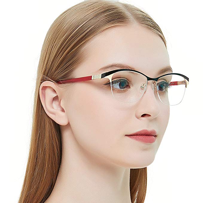 OCCI CHIARI Women Shining Rectangular Metal Optical Eyewear Frame With ...
